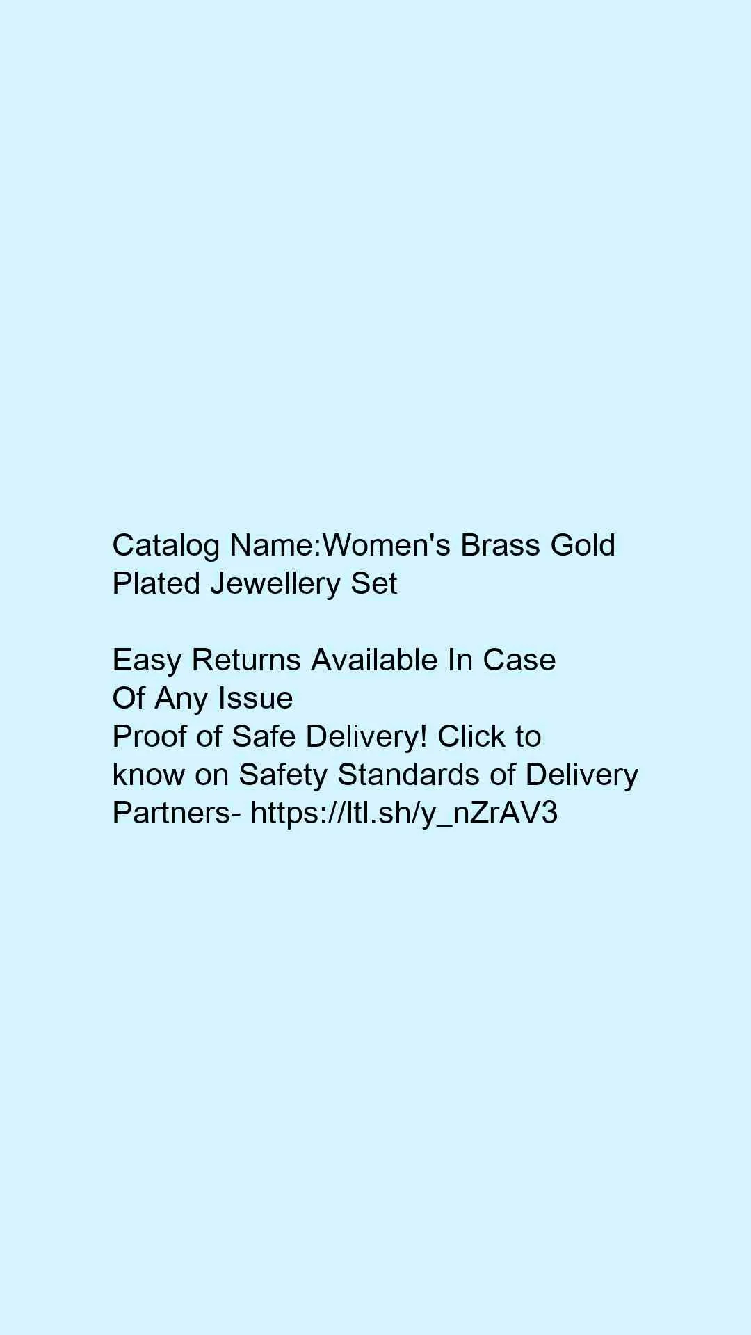 Women's Brass Gold Plated Jewellery Set - Image 5