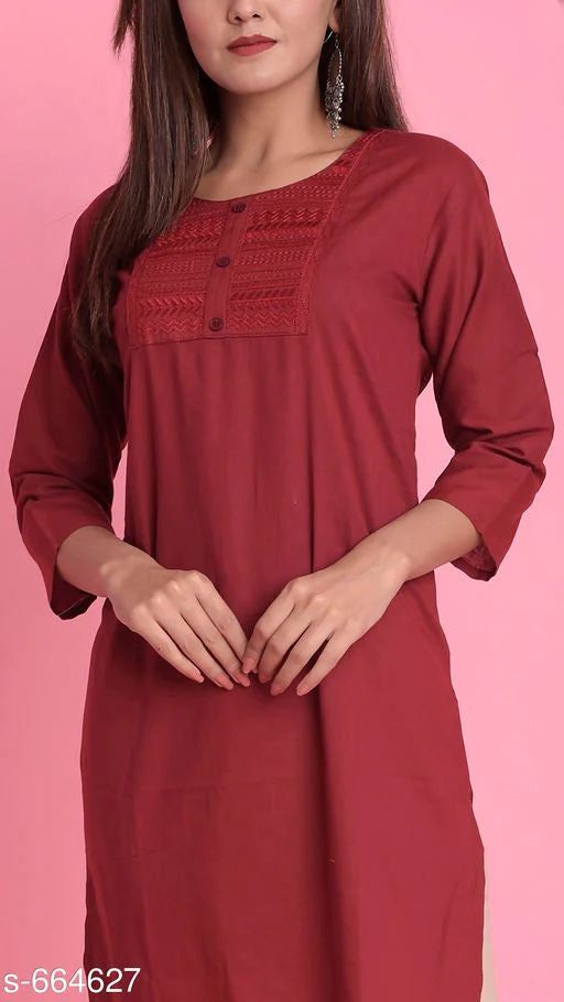 Women's Solid Cotton Kurti - Image 4