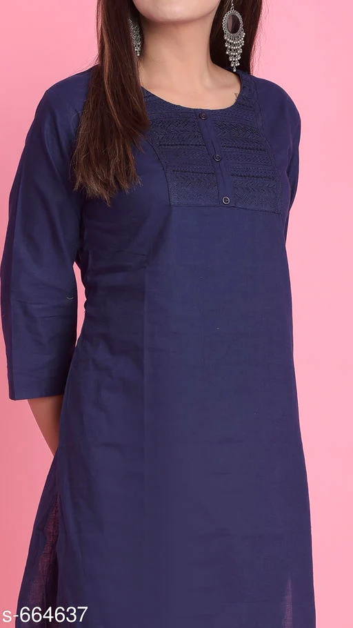 Women's Solid Cotton Kurti - Image 4