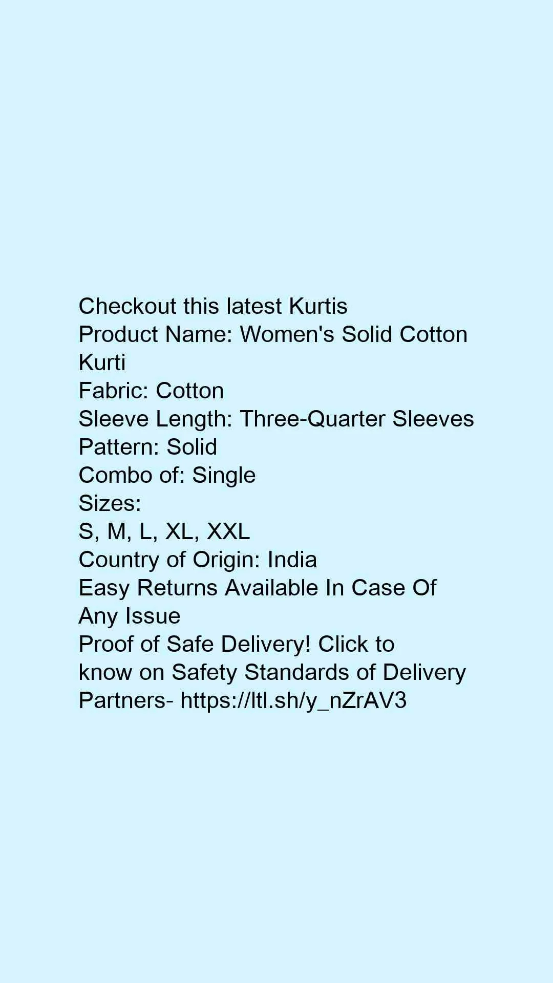 Women's Solid Cotton Kurti - Image 5
