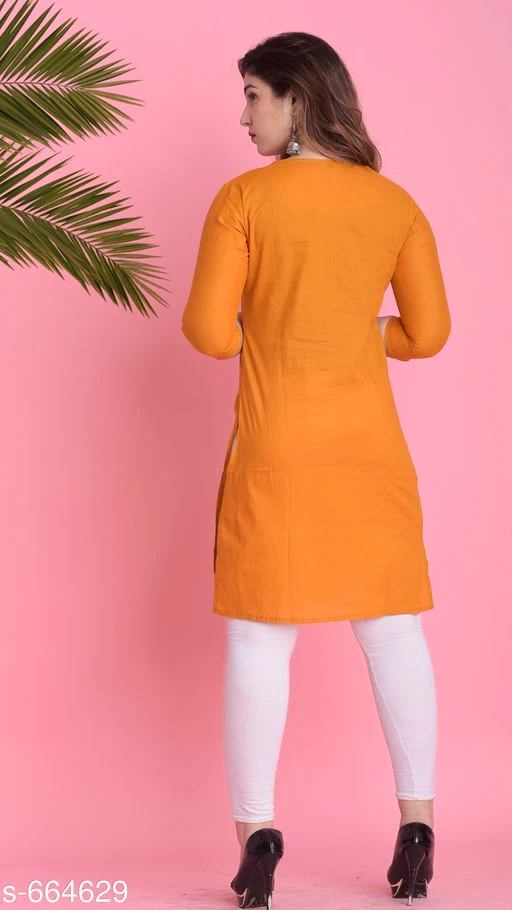 Women's Solid Cotton Kurti - Image 3