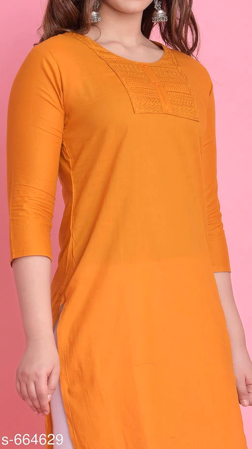 Women's Solid Cotton Kurti - Image 4
