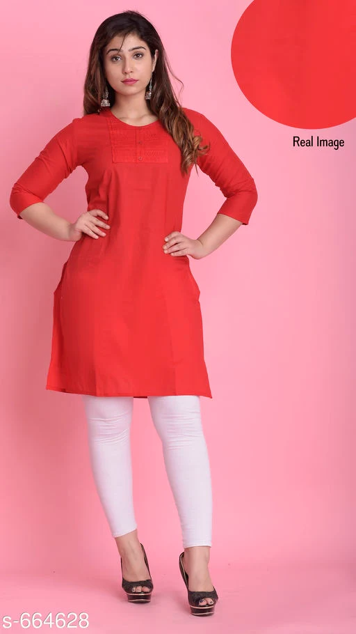 Women's Solid Cotton Kurtis - Image 6