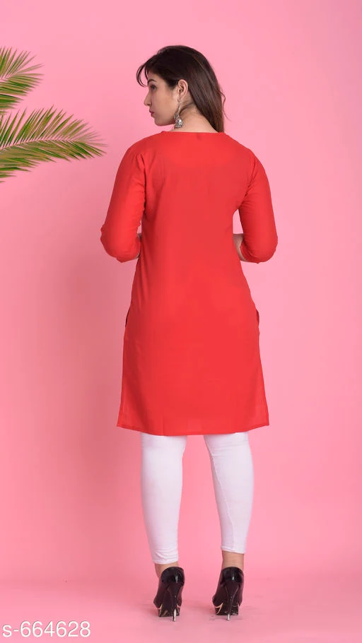 Women's Solid Cotton Kurtis - Image 8