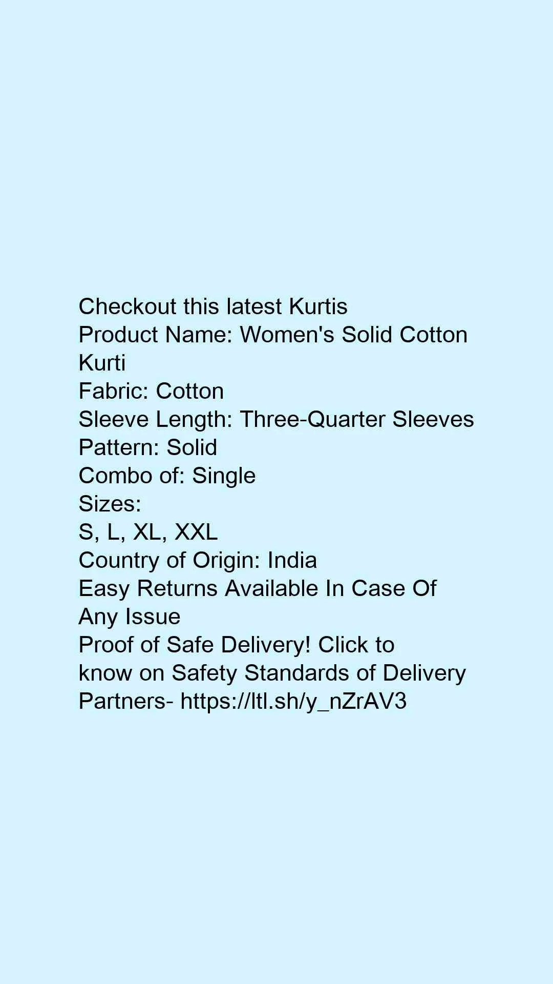 Women's Solid Cotton Kurti - Image 5