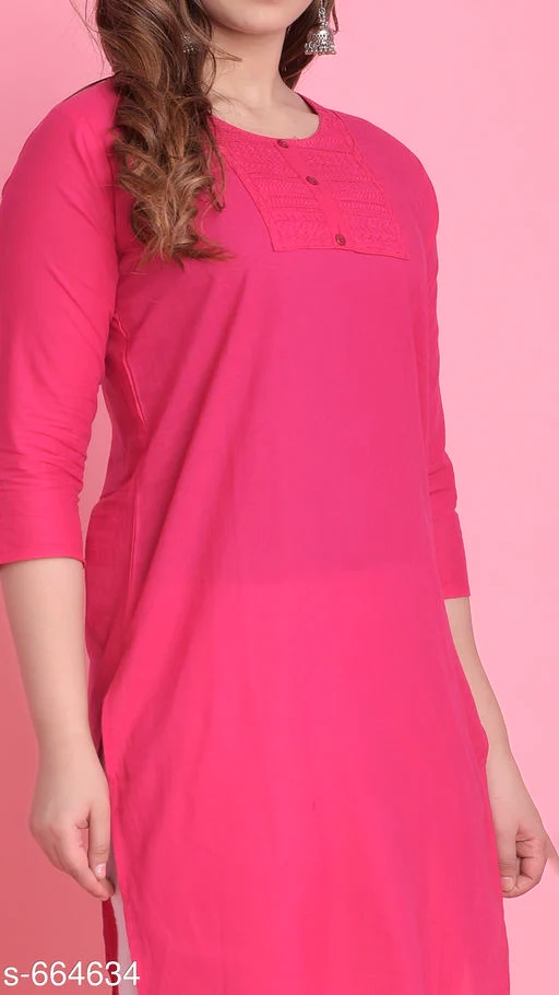Women's Solid Cotton Kurti - Image 4