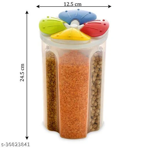 Wonder 4 in 1 Air Tight Transparent Food Plastic Storage Container for Kitchen,  - Image 4