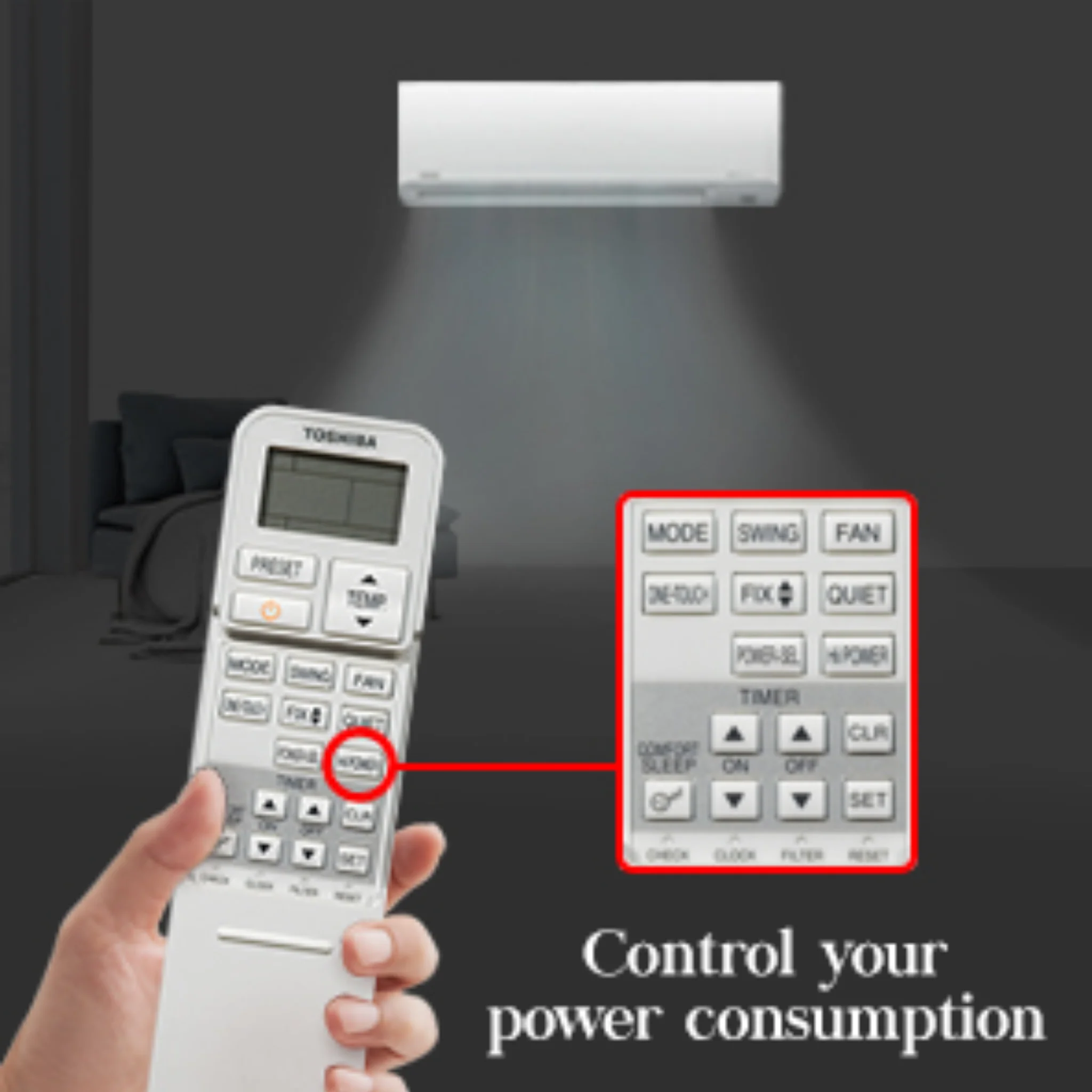 TOSHIBA Air Conditioner Remote Control – Replacement AC Remote for Toshiba Models# - Image 5
